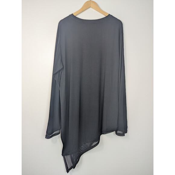 Killstar Black Manticore Asymmetrical Long Sleeve Mesh Tunic Top - Picture 9 of 11